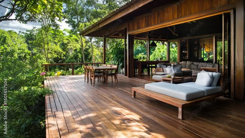 Tropical Deck House Jungle View Relaxing Vacation Tropical Deck House Jungle View Relaxing Vacation
