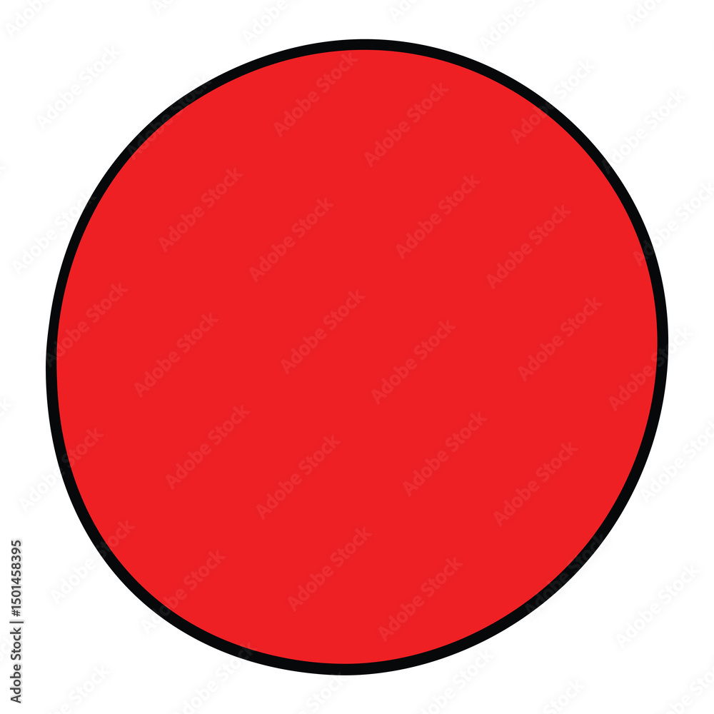 Hand drawn cartoon red circle on white background. Hand drawn cartoon red circle on white background.