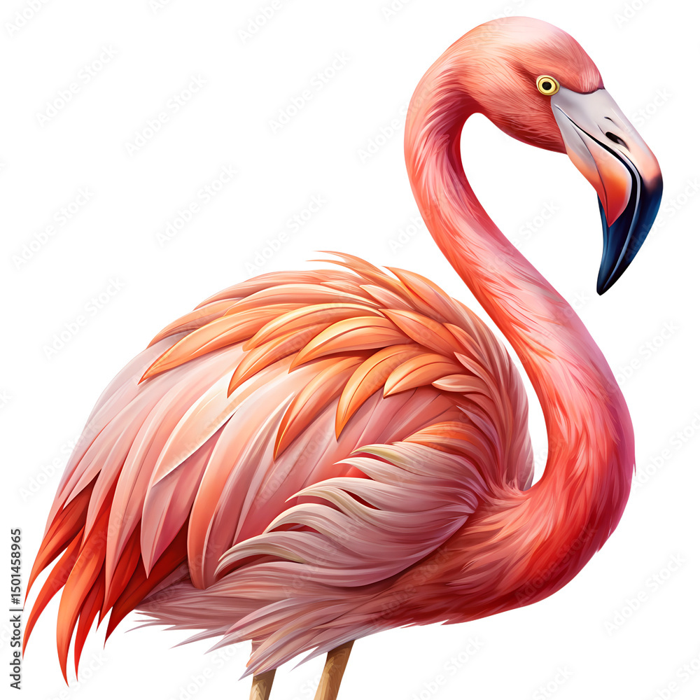 Obraz premium Graceful Pink Flamingo Standing