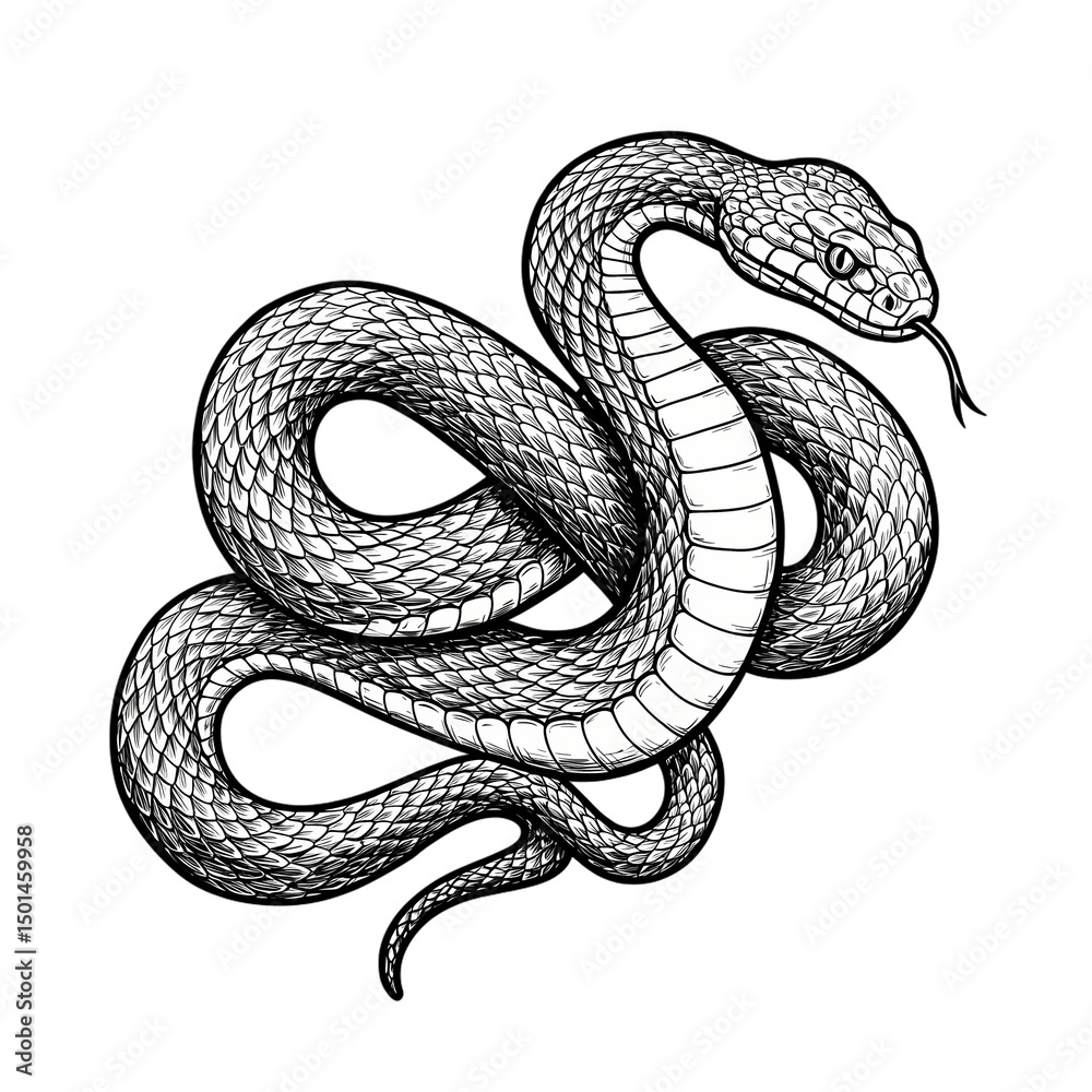 Obraz premium Engraved Snake Art