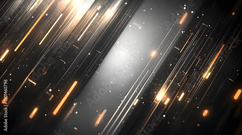 Abstract design with diagonal lines and glowing elements.