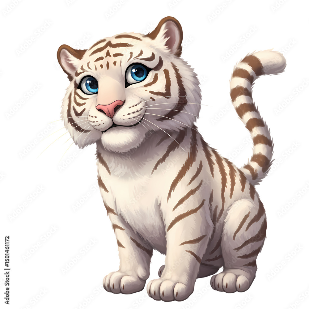 Obraz premium Cute White Tiger Cub