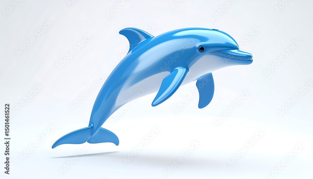Obraz premium Vibrant Blue Dolphin Toy Design for Children with Playful Expression and Smooth Finish