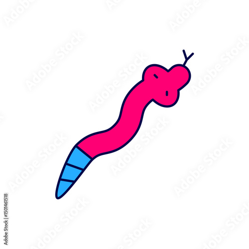 Filled outline Snake icon isolated on white background. Vector