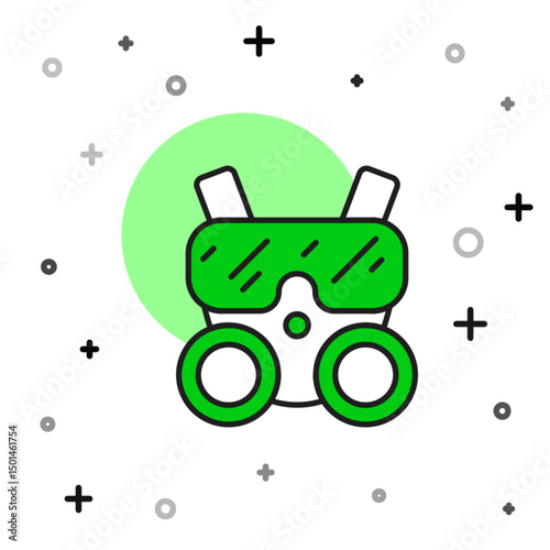 Filled outline Gas mask icon isolated on white background. Respirator sign. Vector