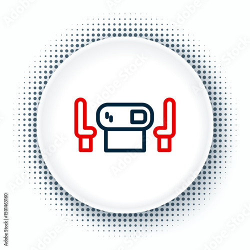 Line Poker table icon isolated on white background. Colorful outline concept. Vector
