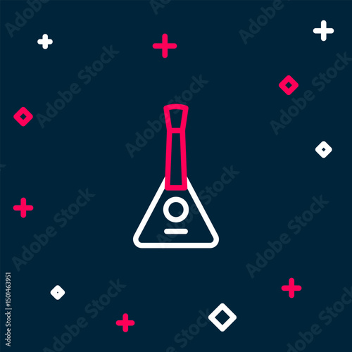 Line Musical instrument balalaika icon isolated on blue background. Colorful outline concept. Vector