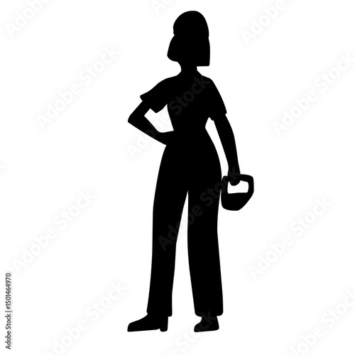 construction worker silhouette illustration