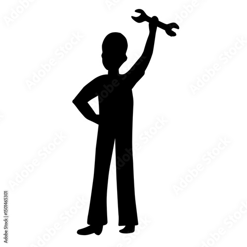 construction worker silhouette illustration