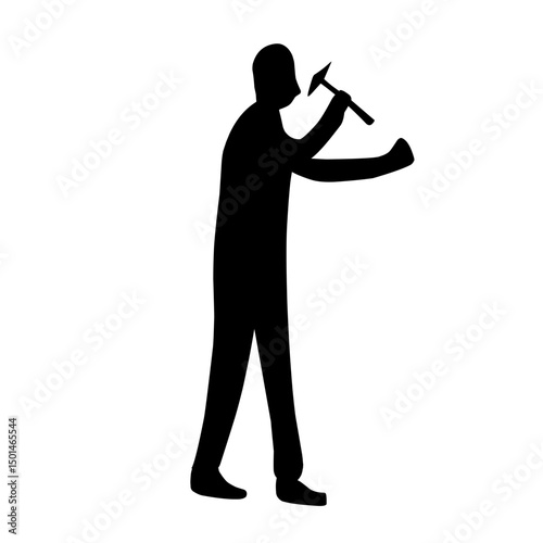 construction worker silhouette illustration