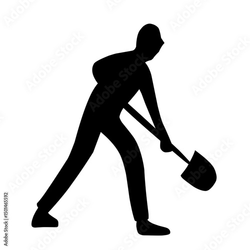 construction worker silhouette illustration