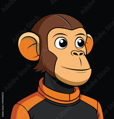 Nft monkey idea concept on black background