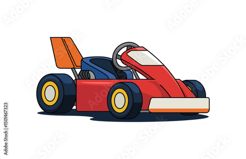 go kart vector artwork in racing style


