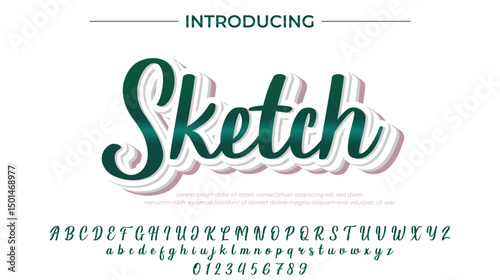 Sketch Font Stylish brush painted an uppercase vector letters, alphabet, typeface