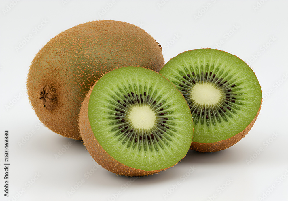 Obraz premium kiwi on white background