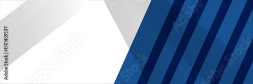 Free Download White and blue modern abstract wide banner with geometric shapes. Dark blue and white abstract background. Vector illustration - GFXLoad