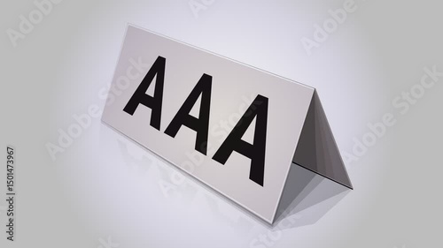 Appearance of a folded sign with a 3D 
