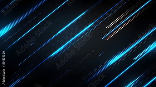 Dynamic diagonal glowing lines on a dark background.