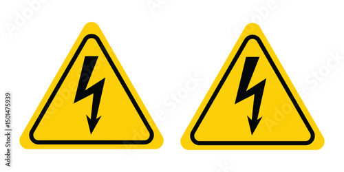 High voltage icon, danger vector symbol isolated on white background, web button