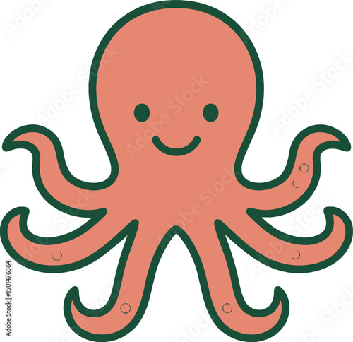 Friendly octopus vector illustration