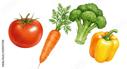 Vibrant vegetables isolated on black background