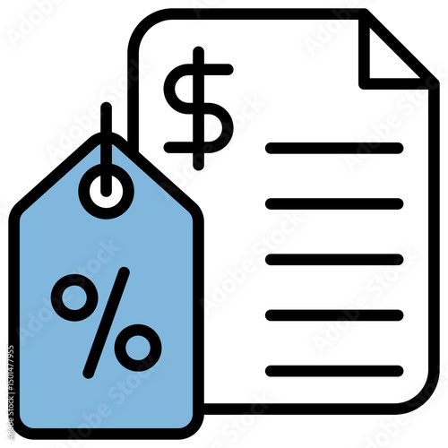Tariff Blue Black Icon