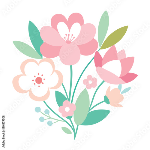 delicate pink peony watercolor cluster