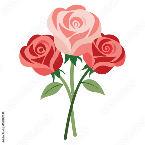 romantic watercolor flower combo on white background