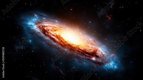 An awe-inspiring vision of a spiral galaxy, spinning majestically in the depths of space, showcasing vibrant colors and the grandeur of the cosmos.