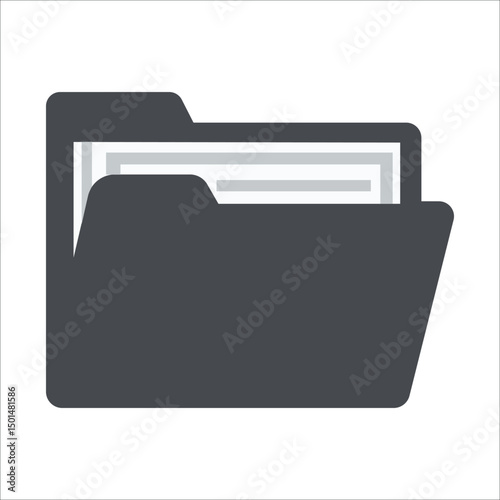 Digital File Folder: A sleek, modern graphic illustration of a digital file folder, symbolizing organization, data storage, and access to information.
