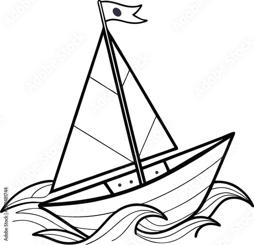Elegant Sailboat Graphic Design Perfect for Branding Logos and Nautical Themes