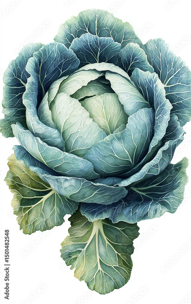 Obraz premium Beautiful decorative cabbage leaves high resolution for isolate image