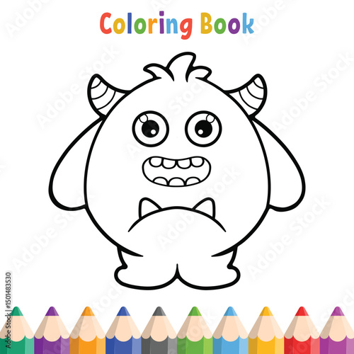 Kids coloring book with cartoon vector illustration