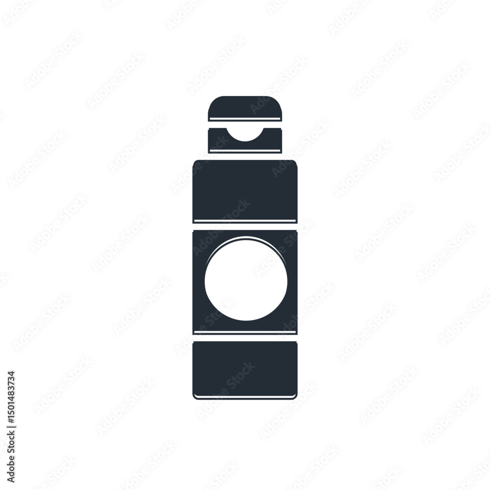 Black Cream or lotion cosmetic tube icon isolated on white background. Body care products for woman. Vector Black Cream or lotion cosmetic tube icon isolated on white background. Body care products for woman. Vector