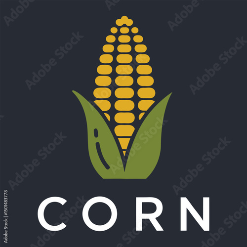 Corn Cob Logo Vector for Organic Farming.