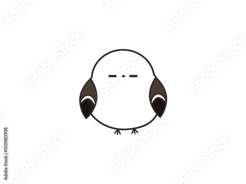 眠いシマエナガのイラスト