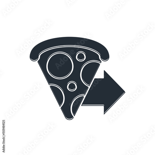 Black Online ordering and fast pizza delivery icon isolated on white background. Vector