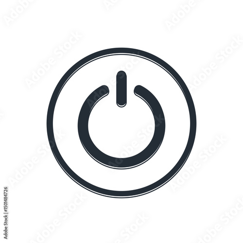 Black Power button icon isolated on white background. Start sign. Vector