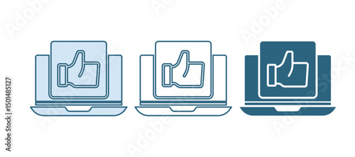 Blue Hand like icon isolated on white background. Vector