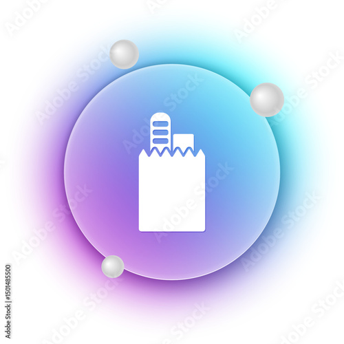 White Online ordering and fast food delivery icon isolated on white background. Blue and purple gradient circle background. Vector