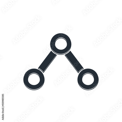Black Molecule icon isolated on white background. Structure of molecules in chemistry, science teachers innovative educational poster. Vector