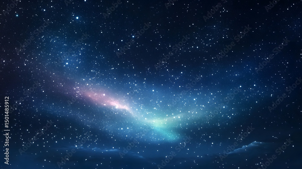 Obraz premium Aurora borealis with stars twinkling in the clear Arctic sky