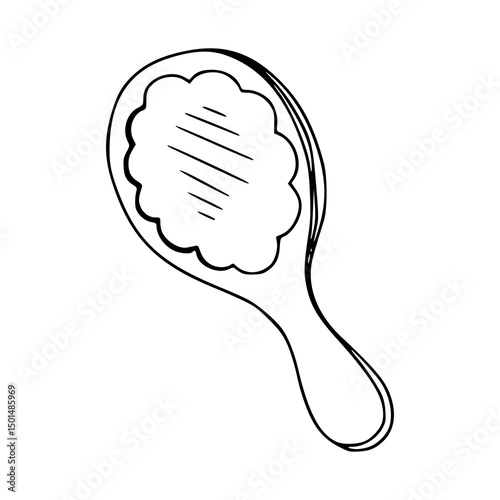 vintage hand mirror doodle
