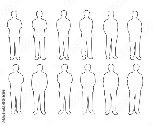 Silhouette People Cutouts Outline Figures for Design Projects, Crafts, and Templates