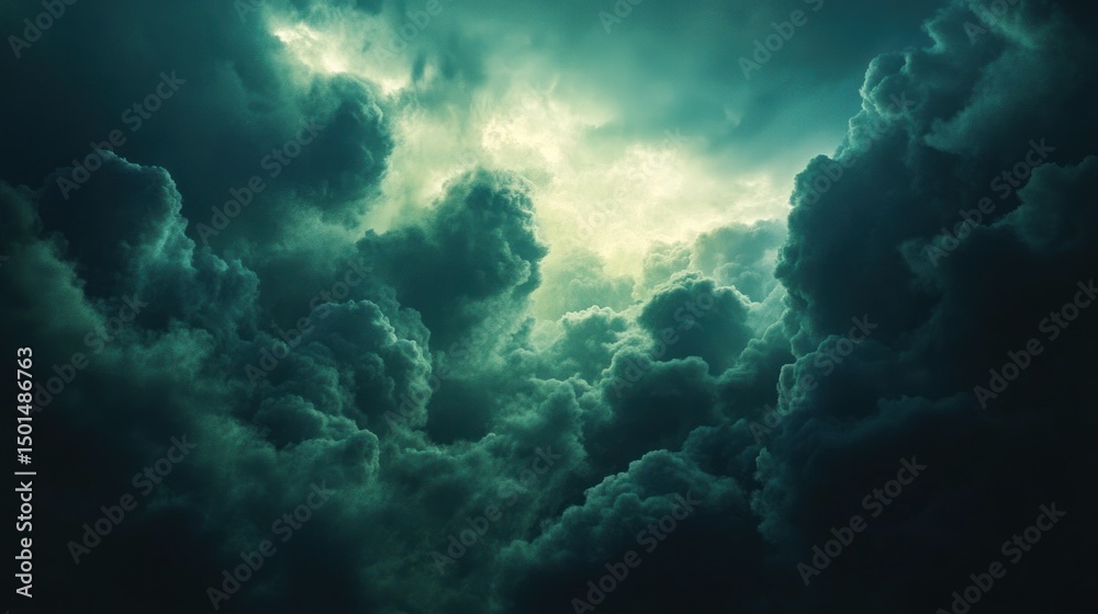 Fototapeta premium Dark, ominous clouds fill the sky