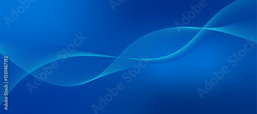 Gradient dark blue background with line waves 3d gradient. can be used for backgrounds. 3d white line waves.
