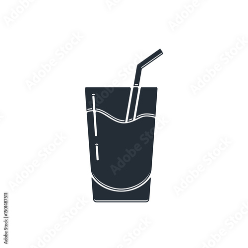 Black Cocktail and alcohol drink icon isolated on white background. Vector