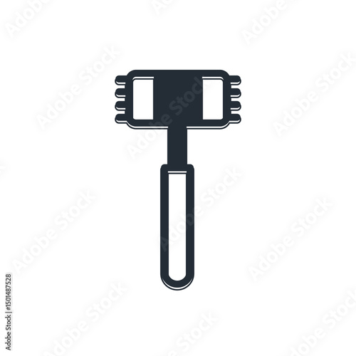 Black Kitchen hammer icon isolated on white background. Meat hammer. Vector