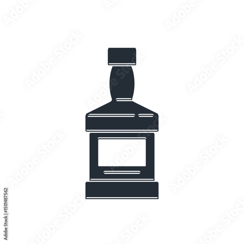Black Whiskey bottle icon isolated on white background. Vector