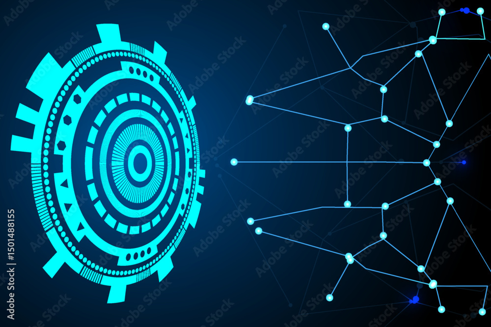 Obraz premium Abstract technology Futuristic interface.Technology banner elements.Vector illustration.